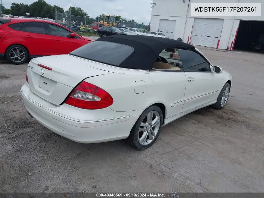 2007 Mercedes-Benz Clk 350 350 VIN: WDBTK56F17F207261 Lot: 40348569