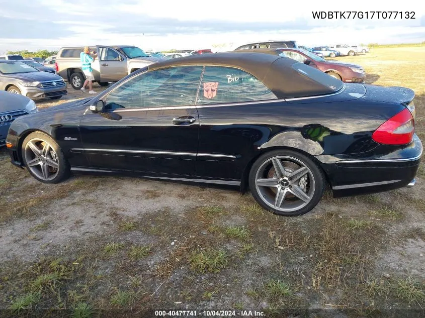 2007 Mercedes-Benz Clk 63 Amg VIN: WDBTK77G17T077132 Lot: 40477741