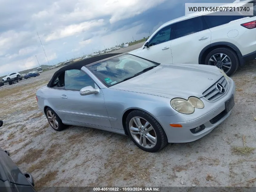 2007 Mercedes-Benz Clk 350 VIN: WDBTK56F07F211740 Lot: 40510822