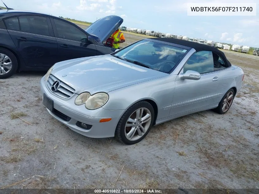 2007 Mercedes-Benz Clk 350 VIN: WDBTK56F07F211740 Lot: 40510822