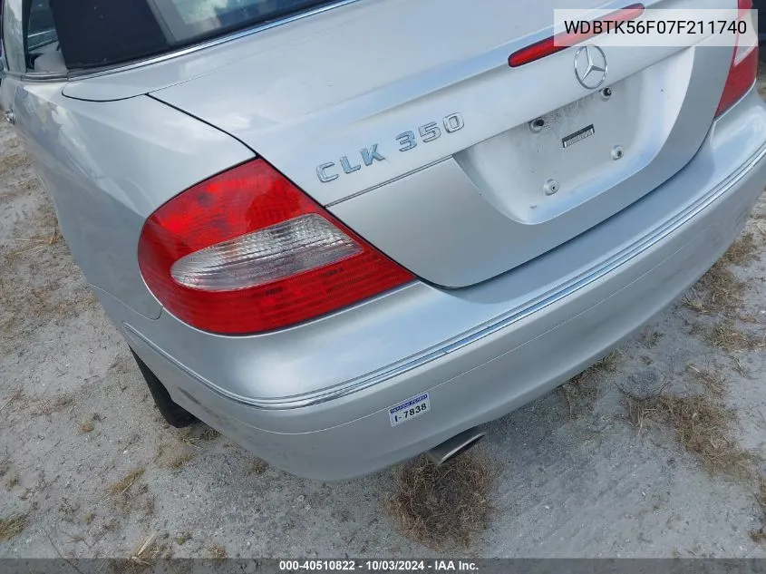 2007 Mercedes-Benz Clk 350 VIN: WDBTK56F07F211740 Lot: 40510822