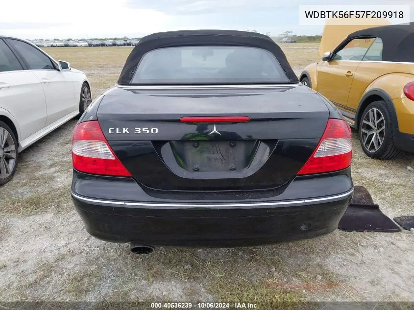 2007 Mercedes-Benz Clk 350 VIN: WDBTK56F57F209918 Lot: 40536239