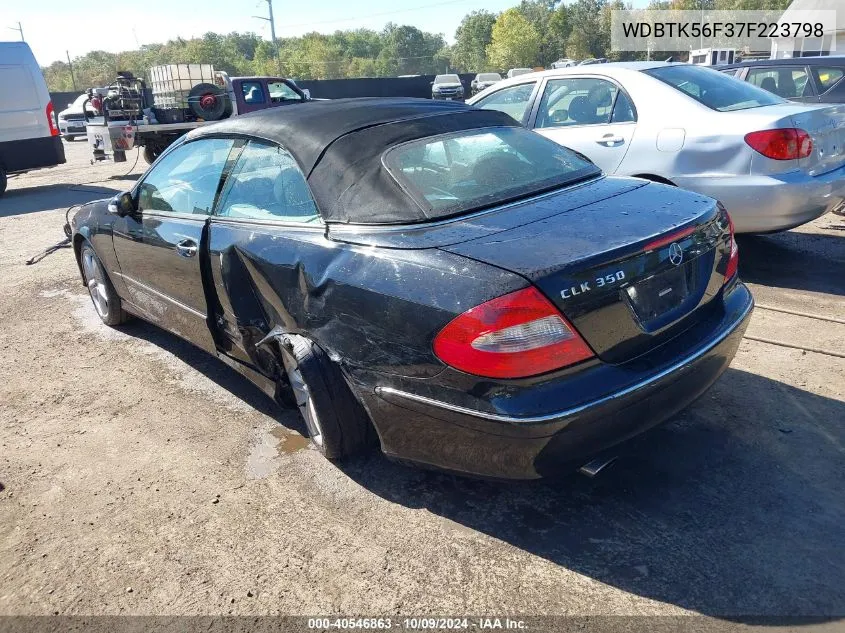 2007 Mercedes-Benz Clk 350 VIN: WDBTK56F37F223798 Lot: 40546863