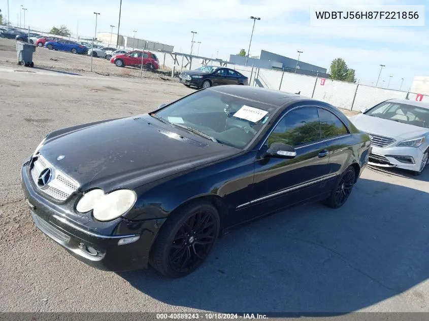 2007 Mercedes-Benz Clk 350 VIN: WDBTJ56H87F221856 Lot: 40589243