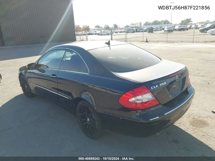 2007 Mercedes-Benz Clk 350 VIN: WDBTJ56H87F221856 Lot: 40589243