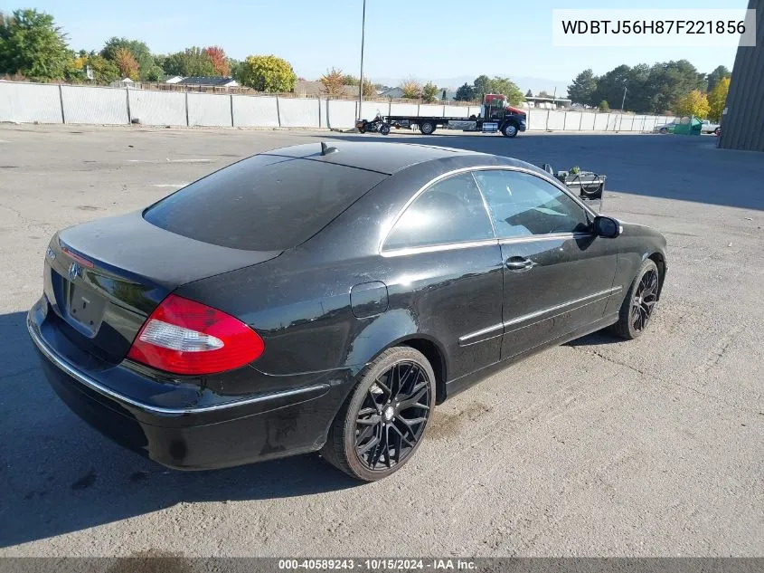 2007 Mercedes-Benz Clk 350 VIN: WDBTJ56H87F221856 Lot: 40589243