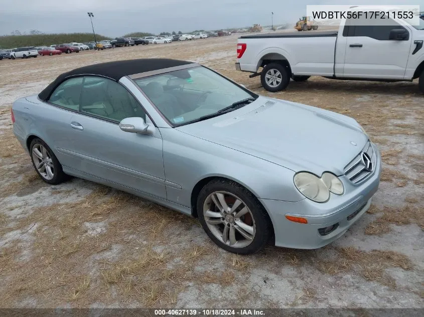 2007 Mercedes-Benz Clk 350 VIN: WDBTK56F17F211553 Lot: 40627139