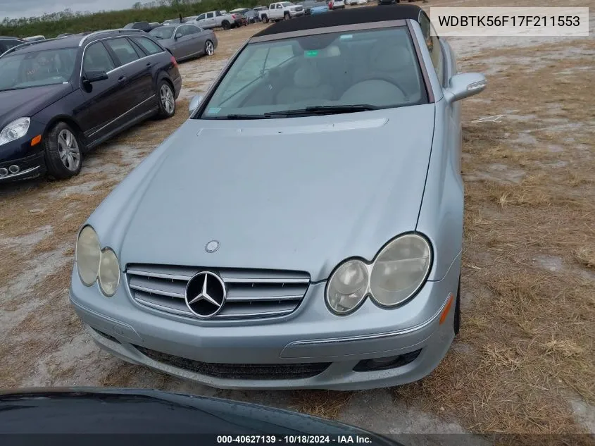 2007 Mercedes-Benz Clk 350 VIN: WDBTK56F17F211553 Lot: 40627139