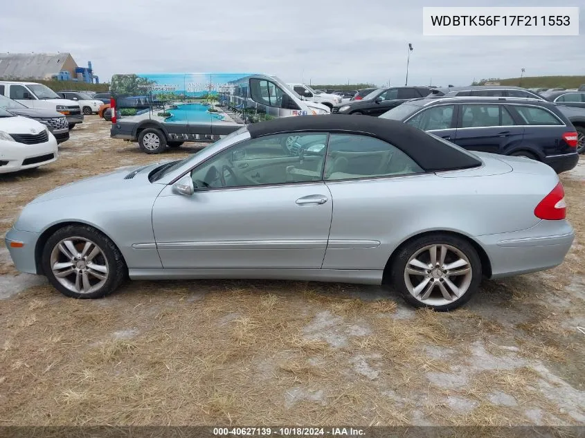 2007 Mercedes-Benz Clk 350 VIN: WDBTK56F17F211553 Lot: 40627139