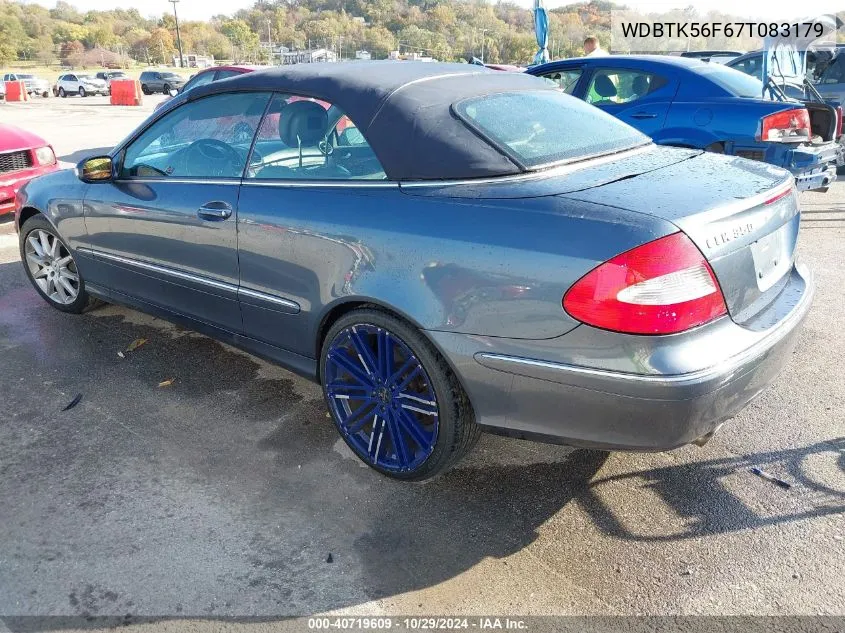 2007 Mercedes-Benz Clk 350 VIN: WDBTK56F67T083179 Lot: 40719609