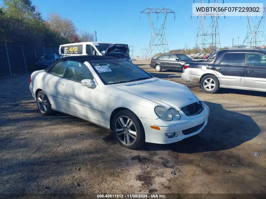 2007 Mercedes-Benz Clk 350 VIN: WDBTK56F07F229302 Lot: 40811812