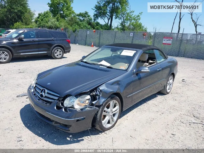 2008 Mercedes-Benz Clk 350 VIN: WDBTK56F78T096931 Lot: 39664497