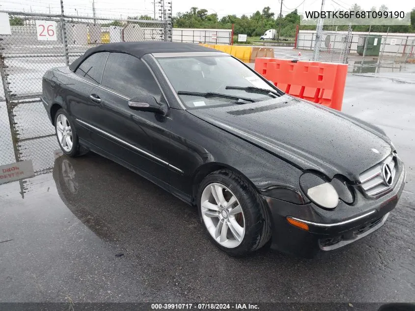 2008 Mercedes-Benz Clk 350 VIN: WDBTK56F68T099190 Lot: 39910717