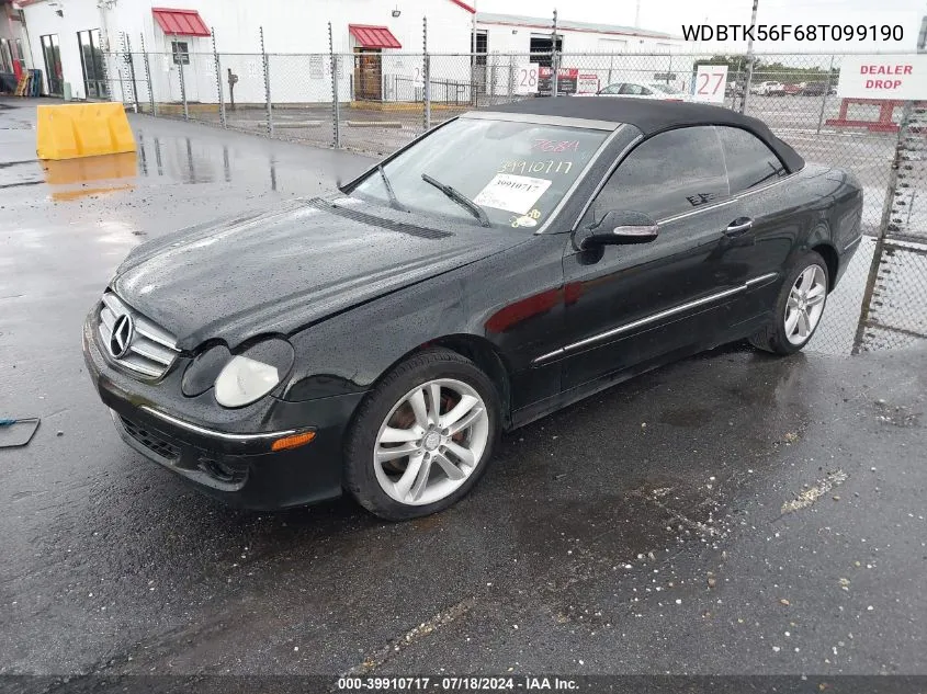 2008 Mercedes-Benz Clk 350 VIN: WDBTK56F68T099190 Lot: 39910717