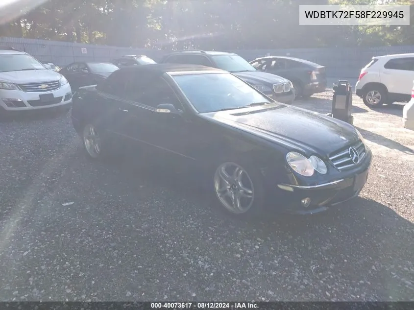 2008 Mercedes-Benz Clk 550 VIN: WDBTK72F58F229945 Lot: 40073617