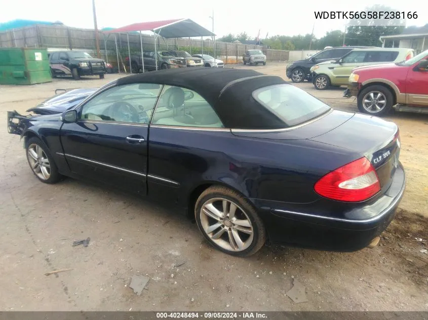 2008 Mercedes-Benz Clk 350 VIN: WDBTK56G58F238166 Lot: 40248494