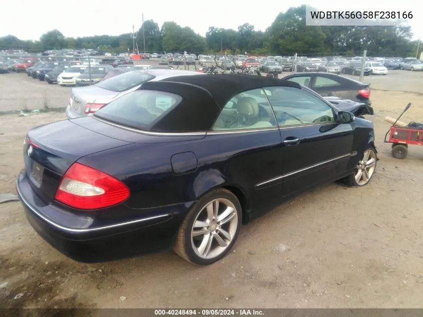 2008 Mercedes-Benz Clk 350 VIN: WDBTK56G58F238166 Lot: 40248494