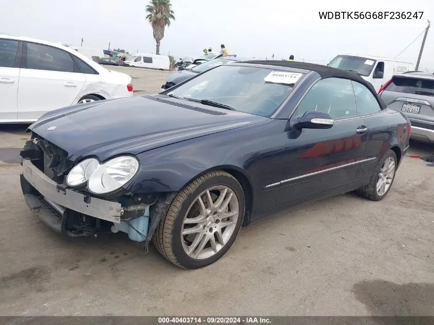 2008 Mercedes-Benz Clk 350 VIN: WDBTK56G68F236247 Lot: 40403714