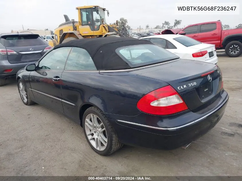 2008 Mercedes-Benz Clk 350 VIN: WDBTK56G68F236247 Lot: 40403714