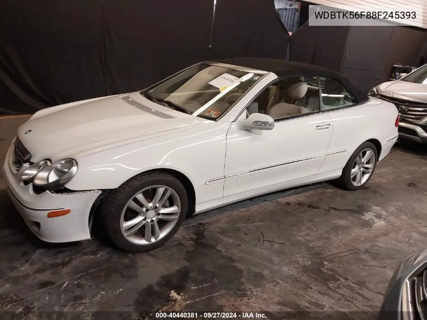 2008 Mercedes-Benz Clk 350 VIN: WDBTK56F88F245393 Lot: 40440381