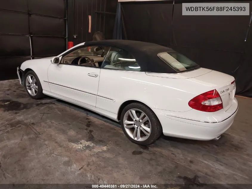 2008 Mercedes-Benz Clk 350 VIN: WDBTK56F88F245393 Lot: 40440381