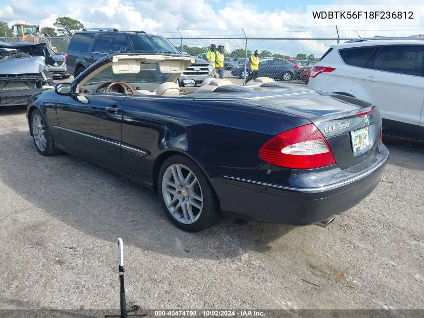 2008 Mercedes-Benz Clk 350 VIN: WDBTK56F18F236812 Lot: 40474798