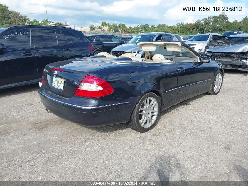 2008 Mercedes-Benz Clk 350 VIN: WDBTK56F18F236812 Lot: 40474798