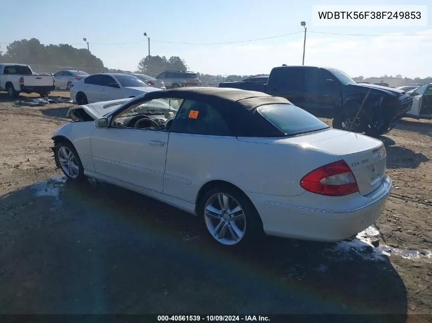 2008 Mercedes-Benz Clk 350 VIN: WDBTK56F38F249853 Lot: 40561539