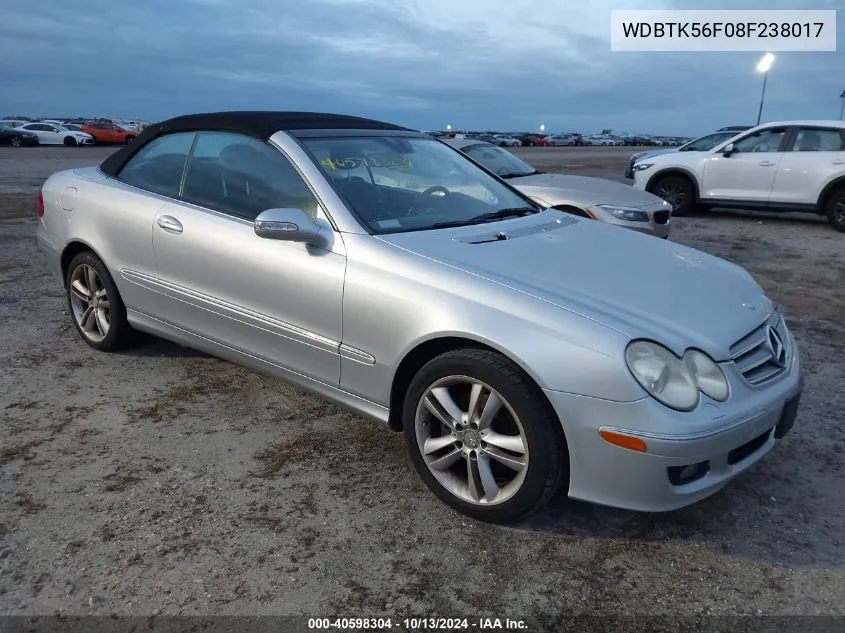 2008 Mercedes-Benz Clk 350 VIN: WDBTK56F08F238017 Lot: 40598304