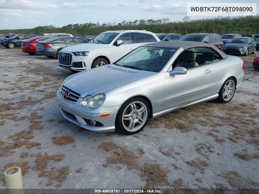 2008 Mercedes-Benz Clk 550 VIN: WDBTK72F68T098090 Lot: 40635761