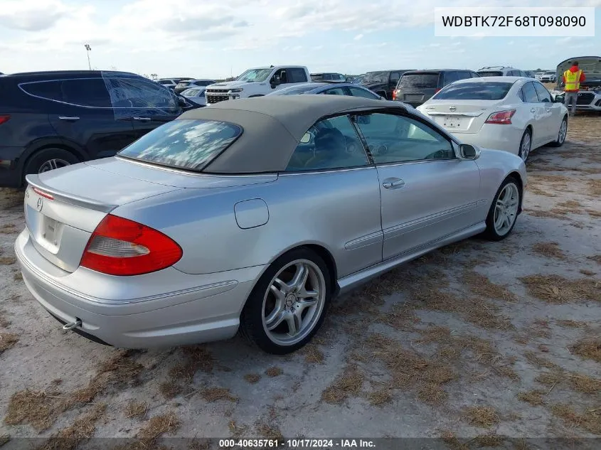 2008 Mercedes-Benz Clk 550 VIN: WDBTK72F68T098090 Lot: 40635761