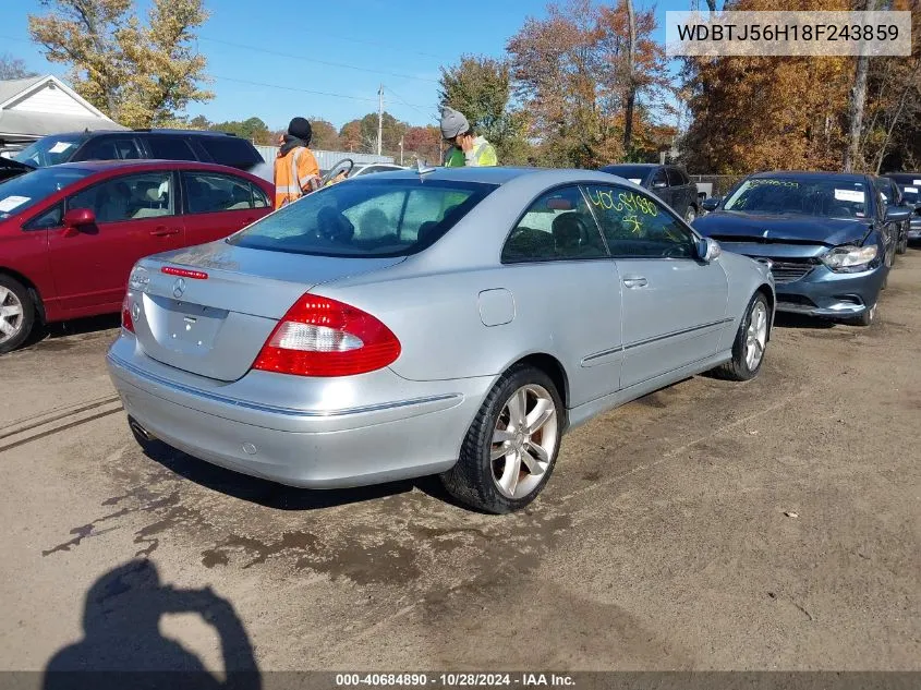 2008 Mercedes-Benz Clk 350 VIN: WDBTJ56H18F243859 Lot: 40684890