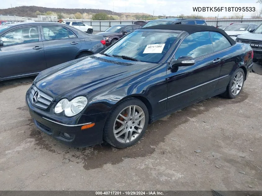 2008 Mercedes-Benz Clk 350 VIN: WDBTK56F18T095533 Lot: 40717201