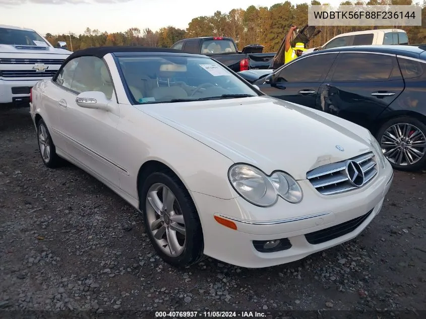 2008 Mercedes-Benz Clk 350 VIN: WDBTK56F88F236144 Lot: 40769937