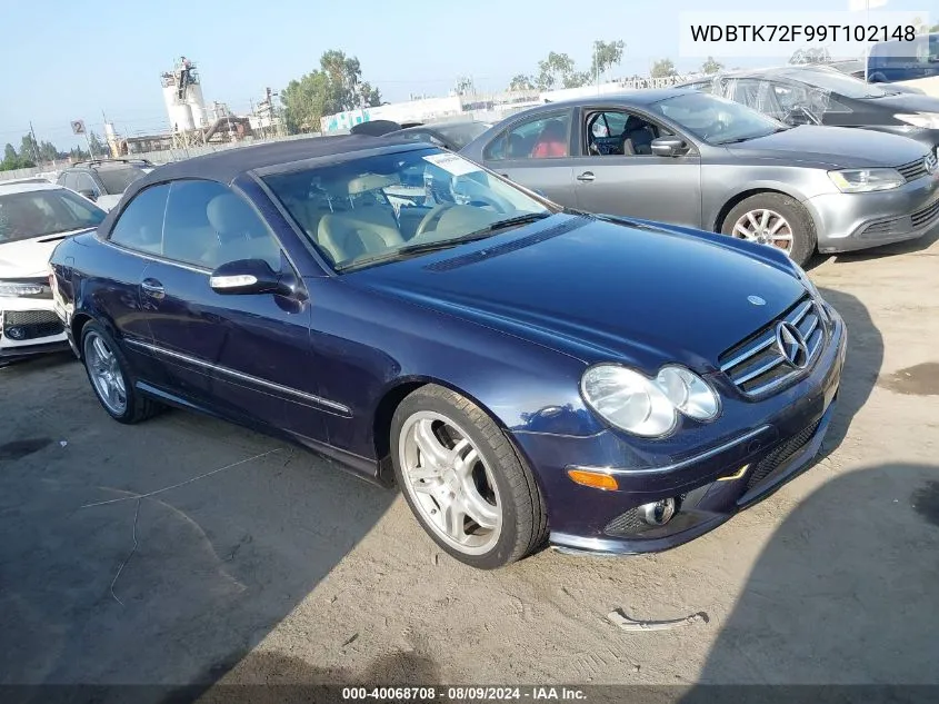 2009 Mercedes-Benz Clk 550 VIN: WDBTK72F99T102148 Lot: 40068708