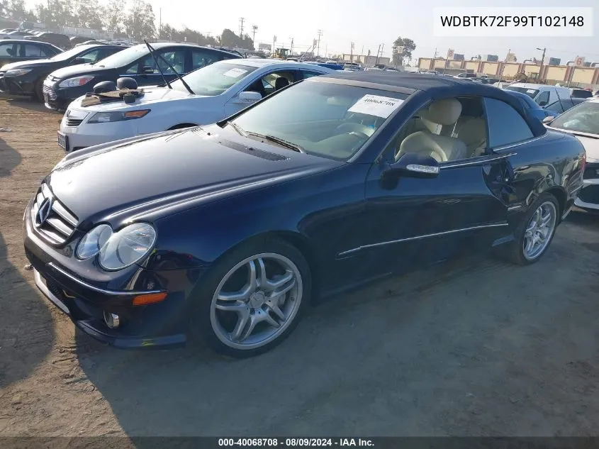 2009 Mercedes-Benz Clk 550 VIN: WDBTK72F99T102148 Lot: 40068708