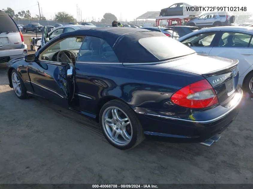 2009 Mercedes-Benz Clk 550 VIN: WDBTK72F99T102148 Lot: 40068708