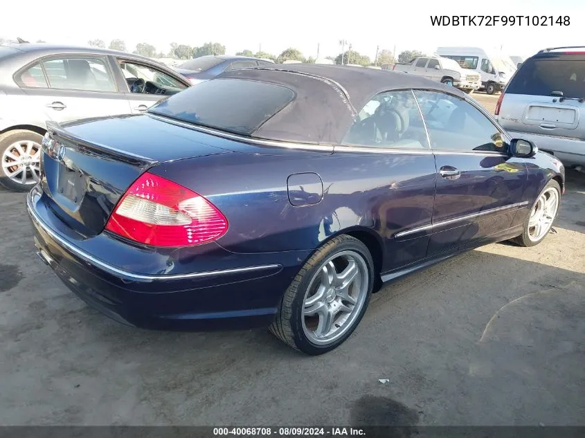 2009 Mercedes-Benz Clk 550 VIN: WDBTK72F99T102148 Lot: 40068708