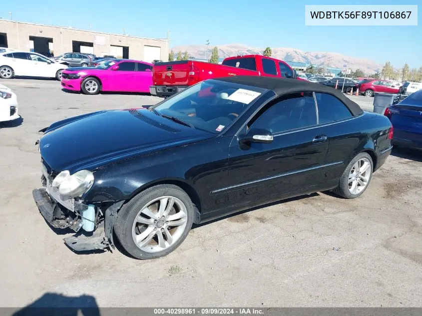 2009 Mercedes-Benz Clk 350 VIN: WDBTK56F89T106867 Lot: 40298961