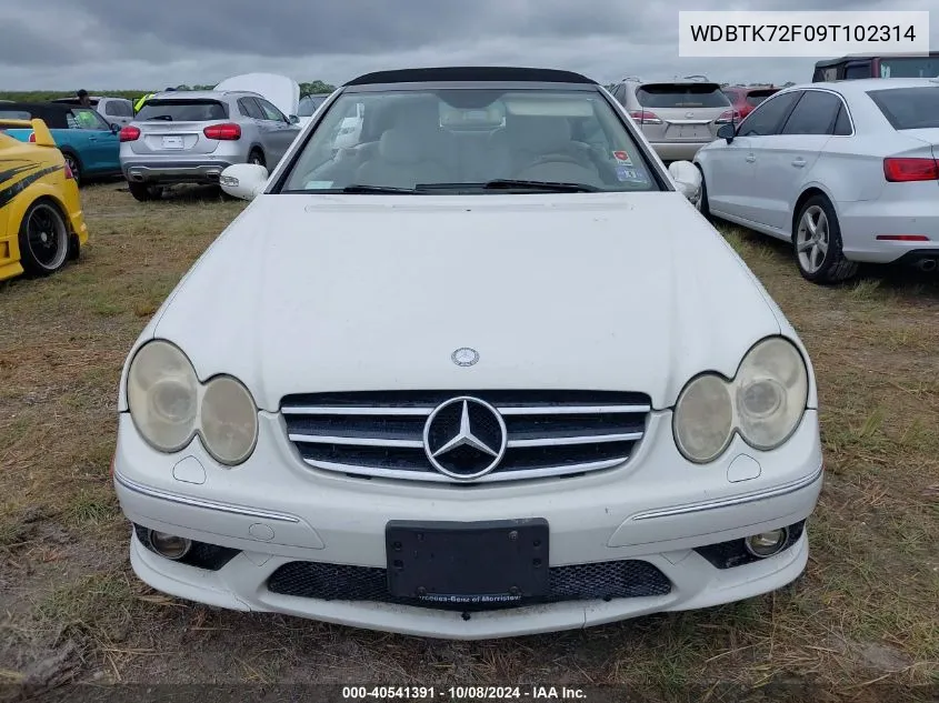 2009 Mercedes-Benz Clk 550 VIN: WDBTK72F09T102314 Lot: 40541391