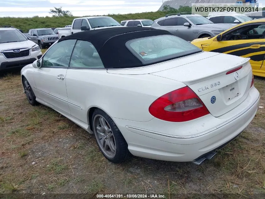 2009 Mercedes-Benz Clk 550 VIN: WDBTK72F09T102314 Lot: 40541391