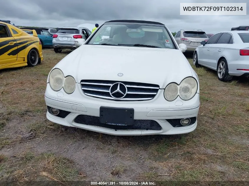 2009 Mercedes-Benz Clk 550 VIN: WDBTK72F09T102314 Lot: 40541391