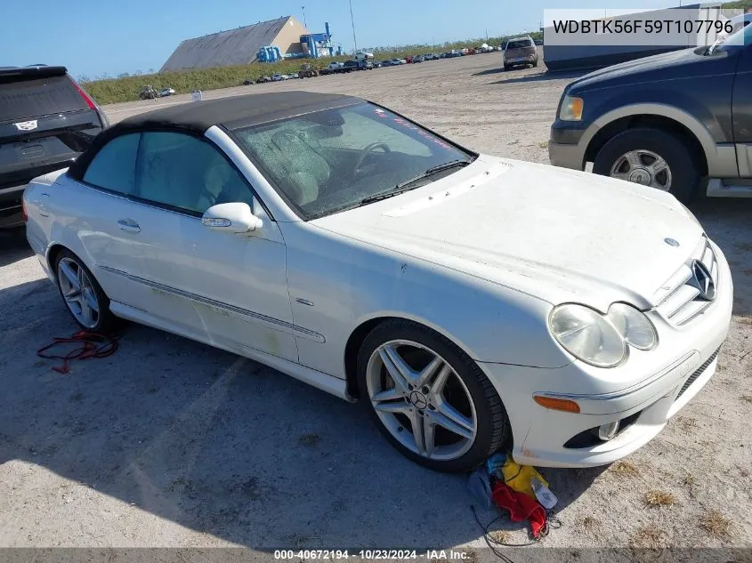 2009 Mercedes-Benz Clk 350 VIN: WDBTK56F59T107796 Lot: 40672194