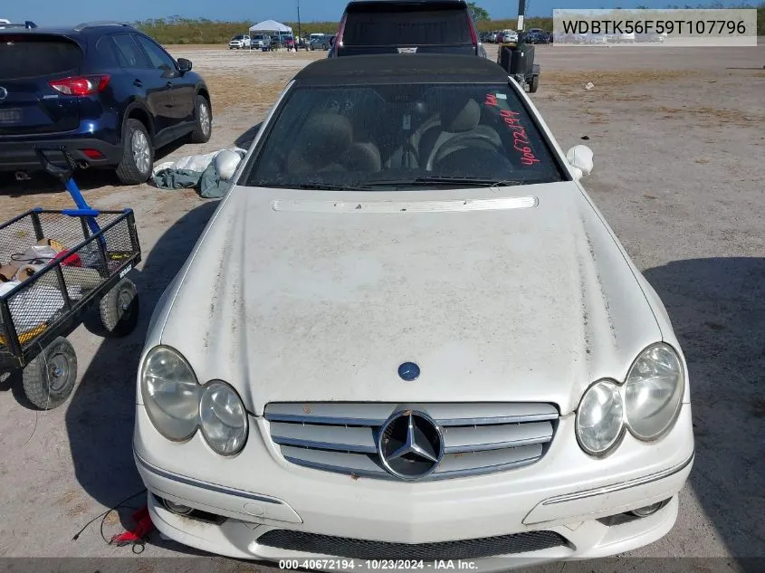 2009 Mercedes-Benz Clk 350 VIN: WDBTK56F59T107796 Lot: 40672194