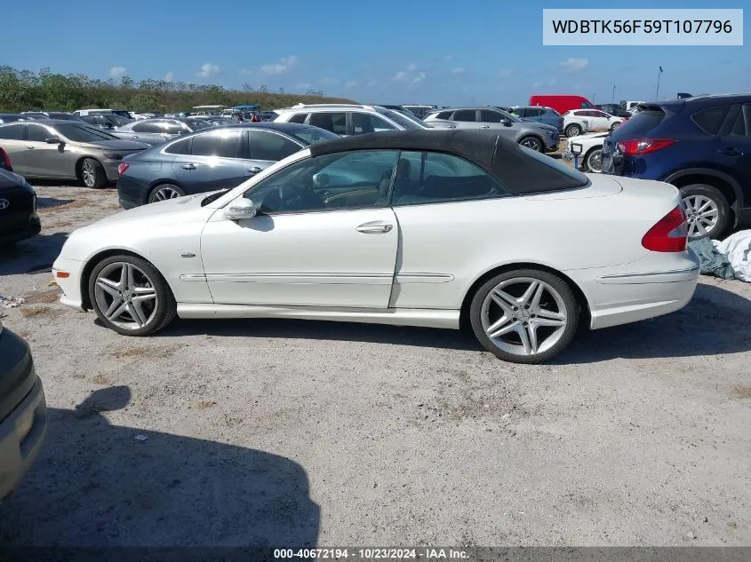 2009 Mercedes-Benz Clk 350 VIN: WDBTK56F59T107796 Lot: 40672194