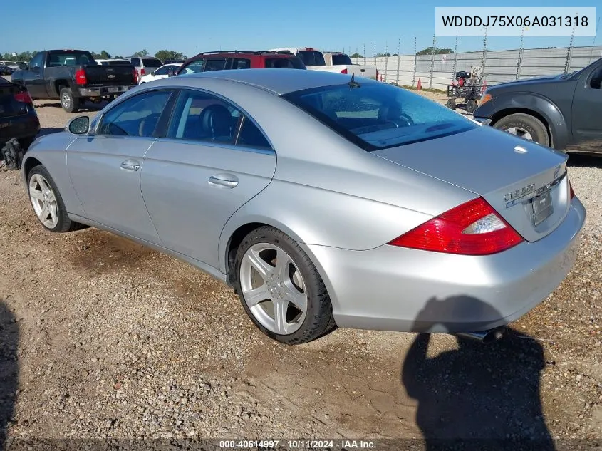 2006 Mercedes-Benz Cls 500 VIN: WDDDJ75X06A031318 Lot: 40514997