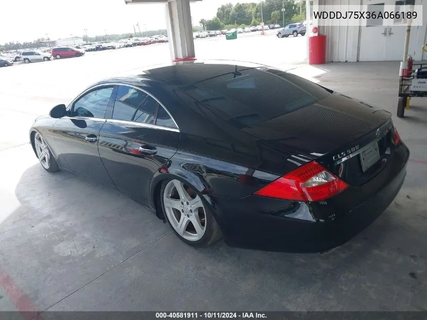 2006 Mercedes-Benz Cls 500 VIN: WDDDJ75X36A066189 Lot: 40581911