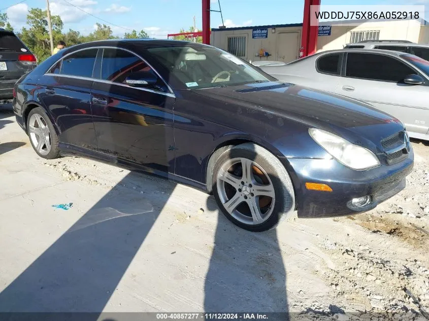 2006 Mercedes-Benz Cls 500 VIN: WDDDJ75X86A052918 Lot: 40857277