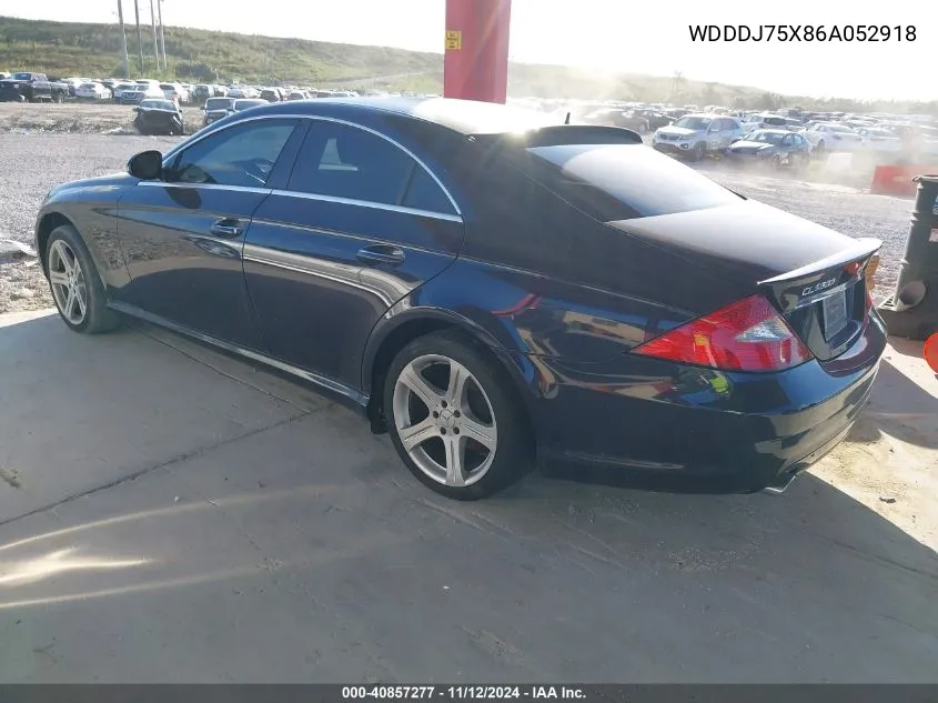 2006 Mercedes-Benz Cls 500 VIN: WDDDJ75X86A052918 Lot: 40857277