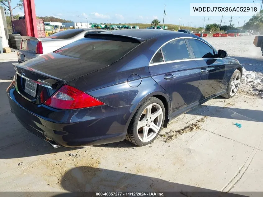 2006 Mercedes-Benz Cls 500 VIN: WDDDJ75X86A052918 Lot: 40857277